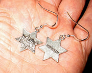 star of david silver charm earrings sterling silver ear wires