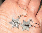 star of david silver charm earrings sterling silver ear wires