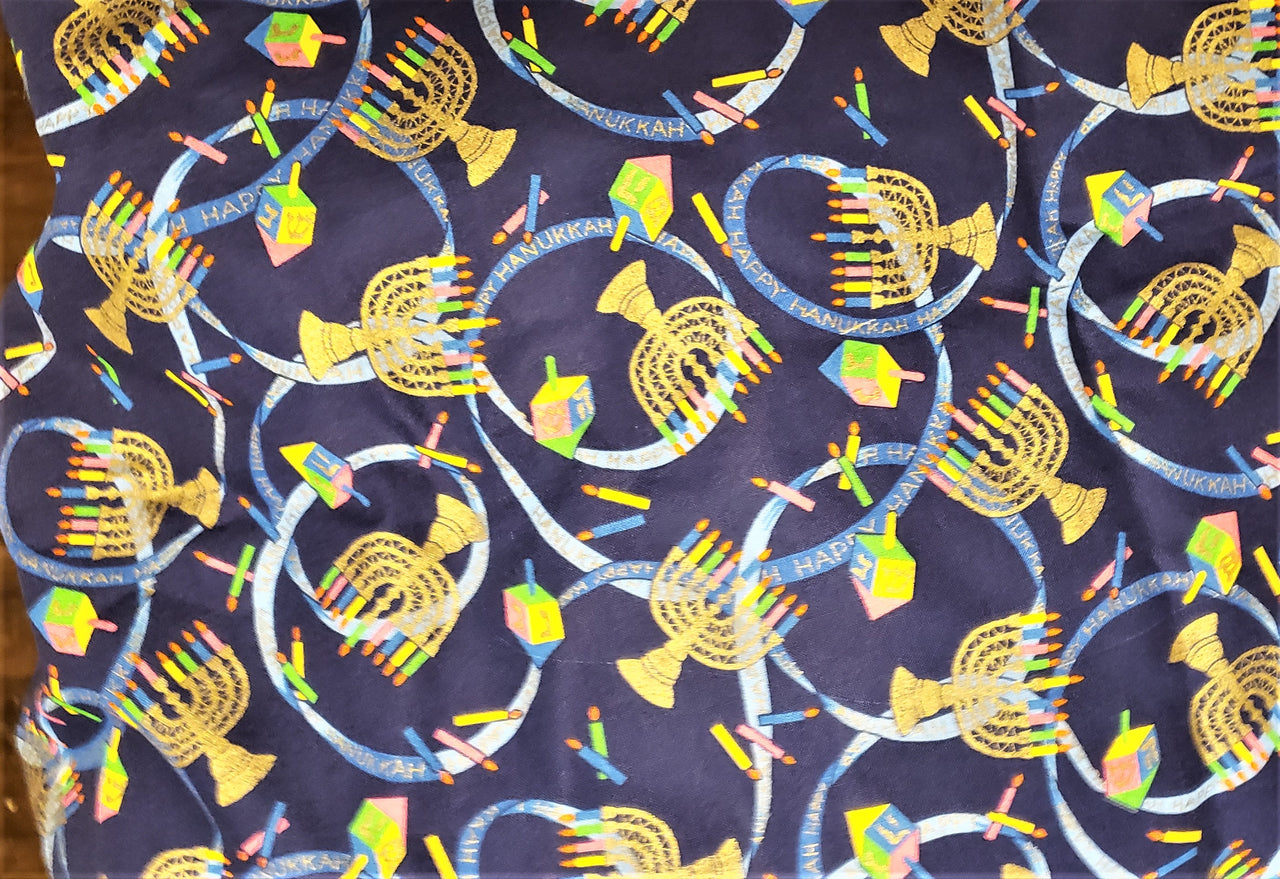 chanukah menorah dreidels happy hannukah gorgeous fabric