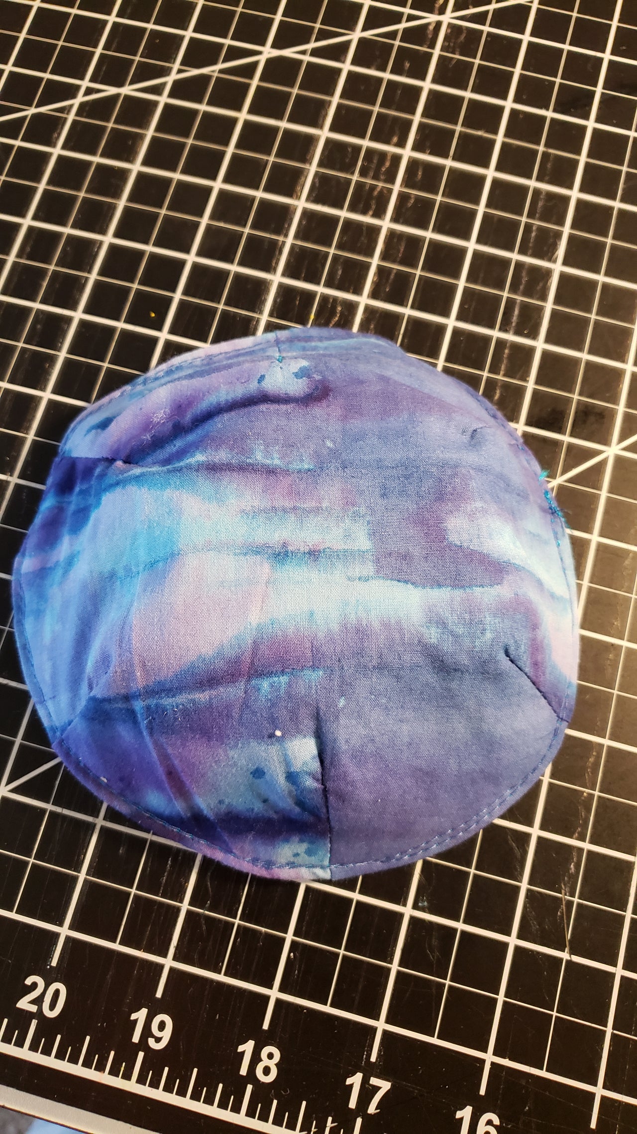 small batik kippah or yarmulke saucer style purplebluewaves