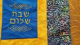 challah cover batik multicolor shabbat shalom