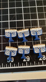 judaica themed resin shank buttons chanukah, jerusalem, dreidel, star of david