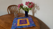 purple gold batiks challah cover