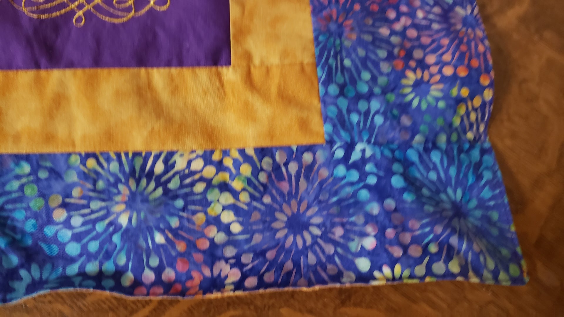 purple gold batiks challah cover