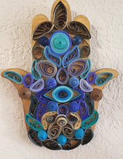 quilled hamsa wall art