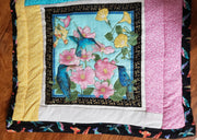 humming birds quilted table runner