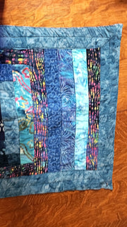 batik insulated table runner turquoise blues