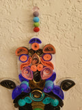 multicolored quilled hamsa wall art evil eye