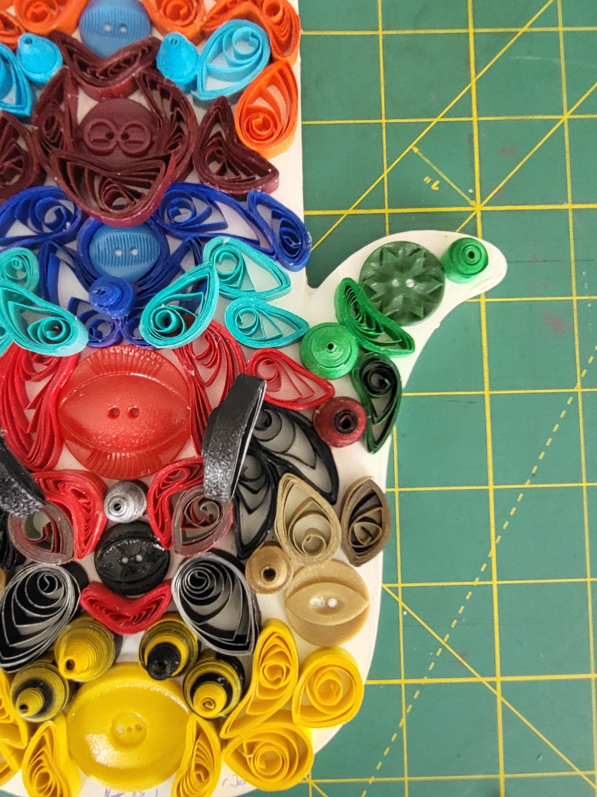 large quilled buttons hamsa