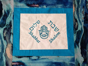 embroidered hamsa bohemian blues challah cover