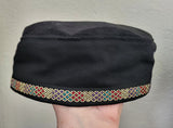 bucharian kippah with tapestry trim sephardic hat style yarmulke