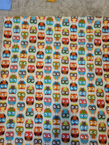 Abstract owls colorful cotton print quilting bhy