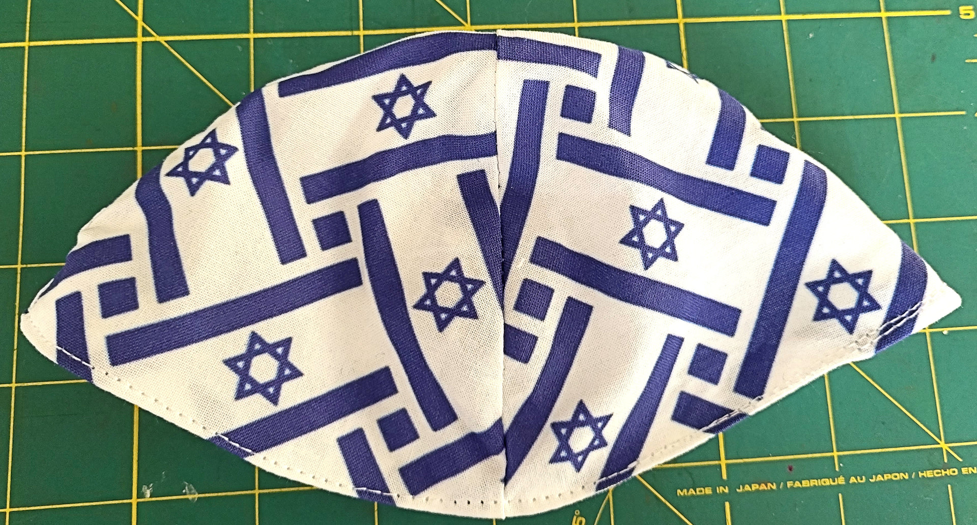 Israel flag 4 panel cotton kippah