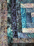 Quilted Batik blues table runner