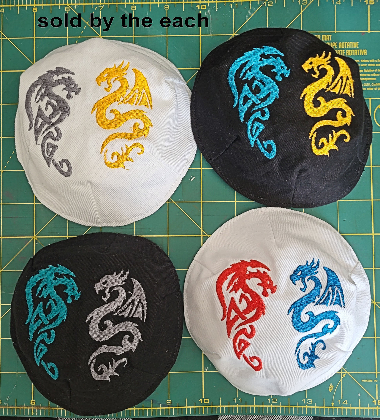 Dragons embroidered saucer kippah