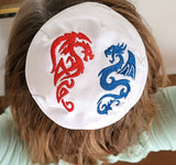 Dragons embroidered saucer kippah
