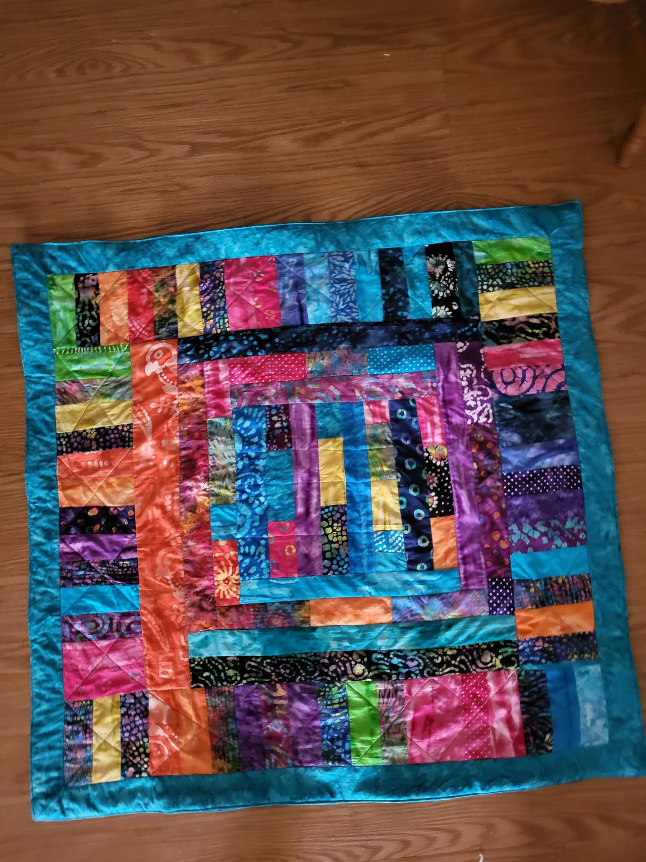 Bohemian batik quilt vibrant colors