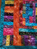 Bohemian batik quilt vibrant colors