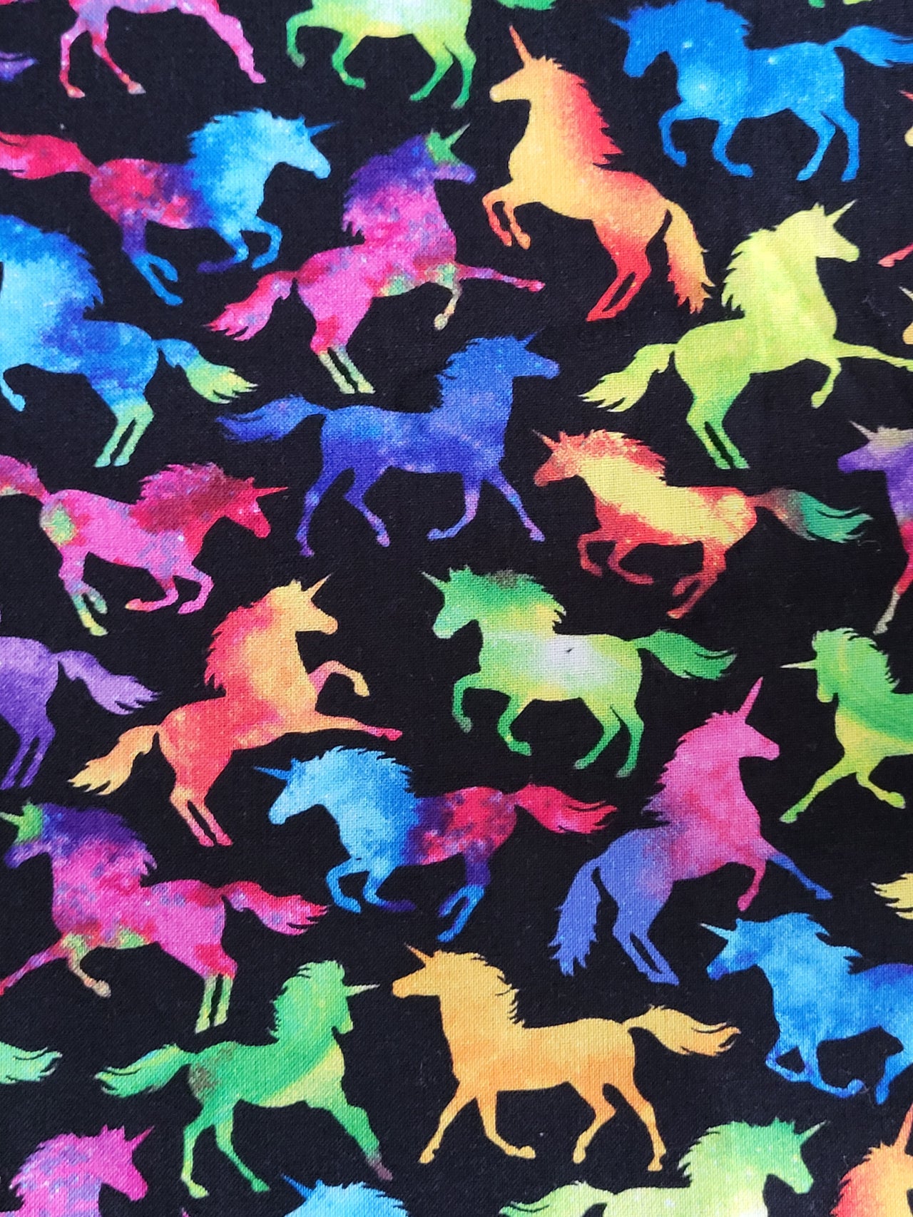 Rainbow Unicorns cotton fabric