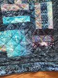 Variety of blues batiks quilt