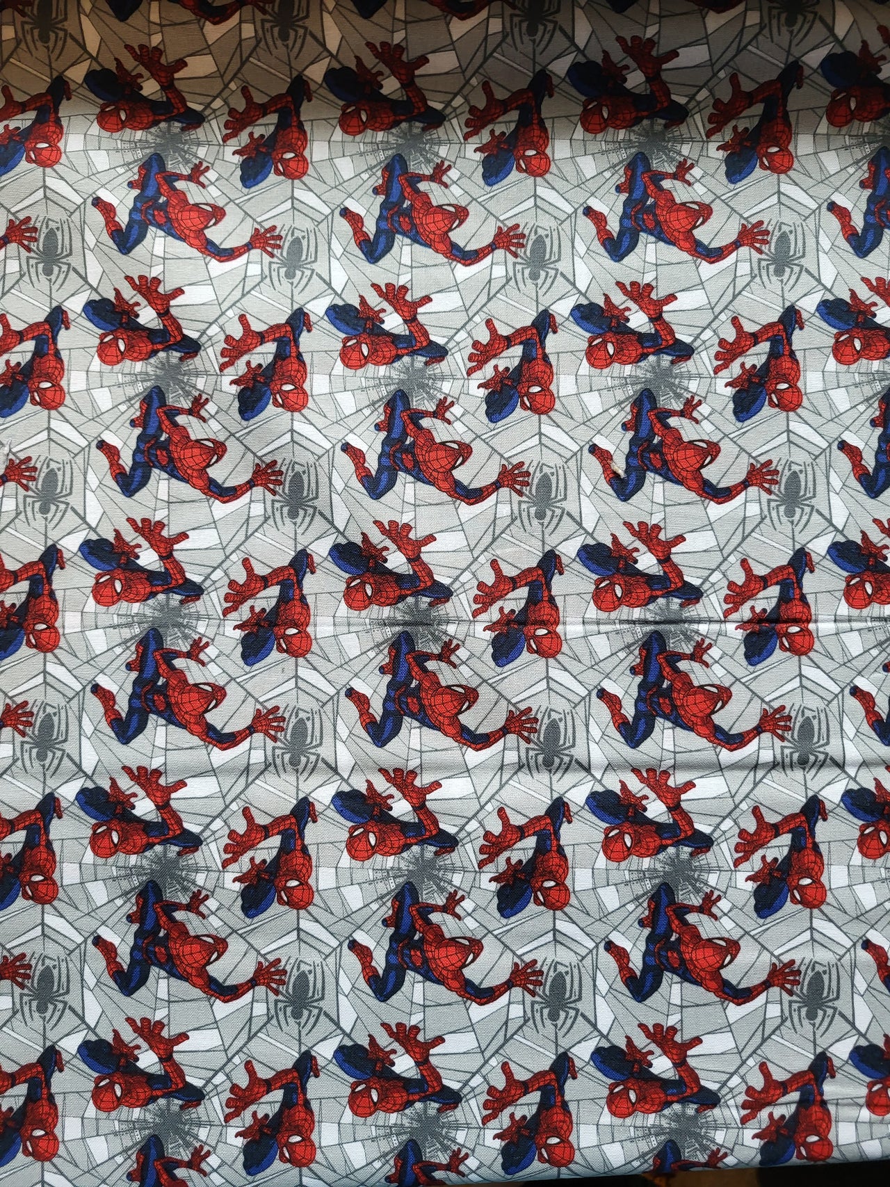 Spiderman web crawler cotton quilting fabric