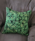 Marijuana quilted pillow cover