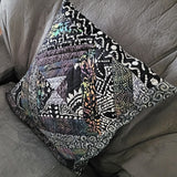 black batiks quilted pillow cover