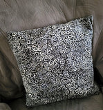 batik black handmade toss pillow