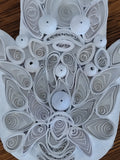 Hamsa white one of a kind art quilling