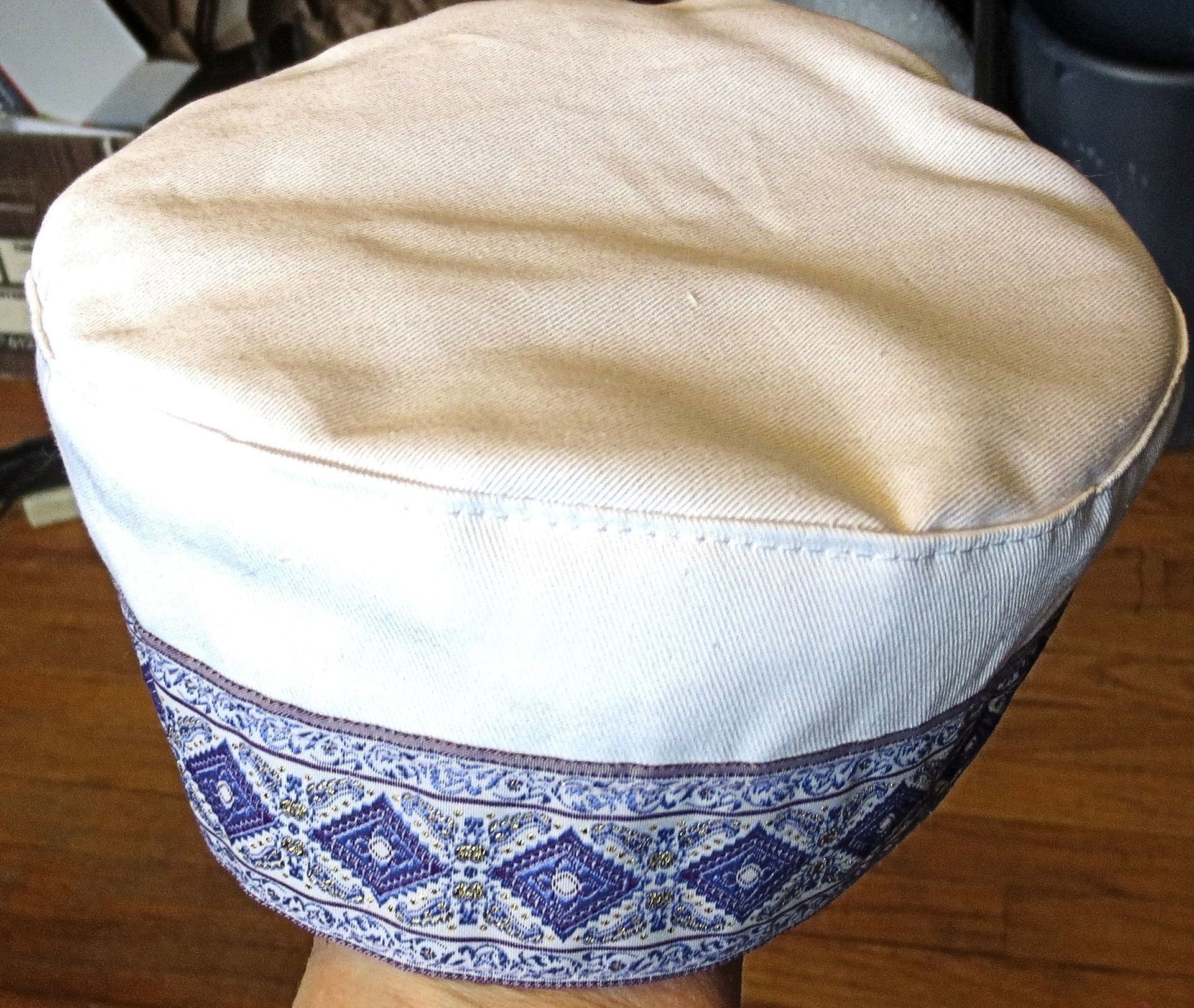 bucharian kippah with tapestry trim sephardic hat style yarmulke select many styles