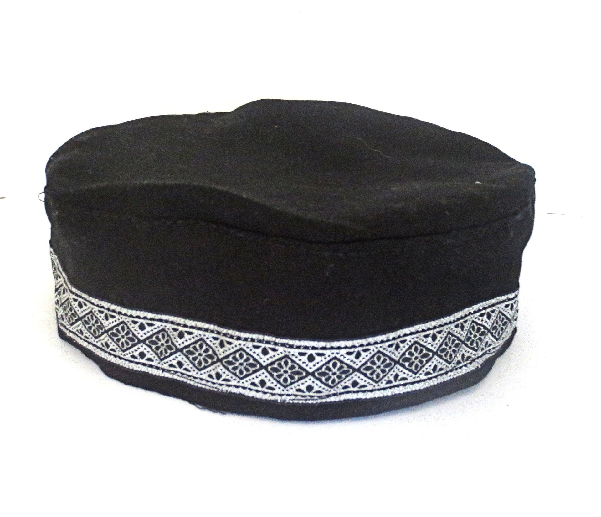 bucharian kippah with tapestry trim sephardic hat style yarmulke