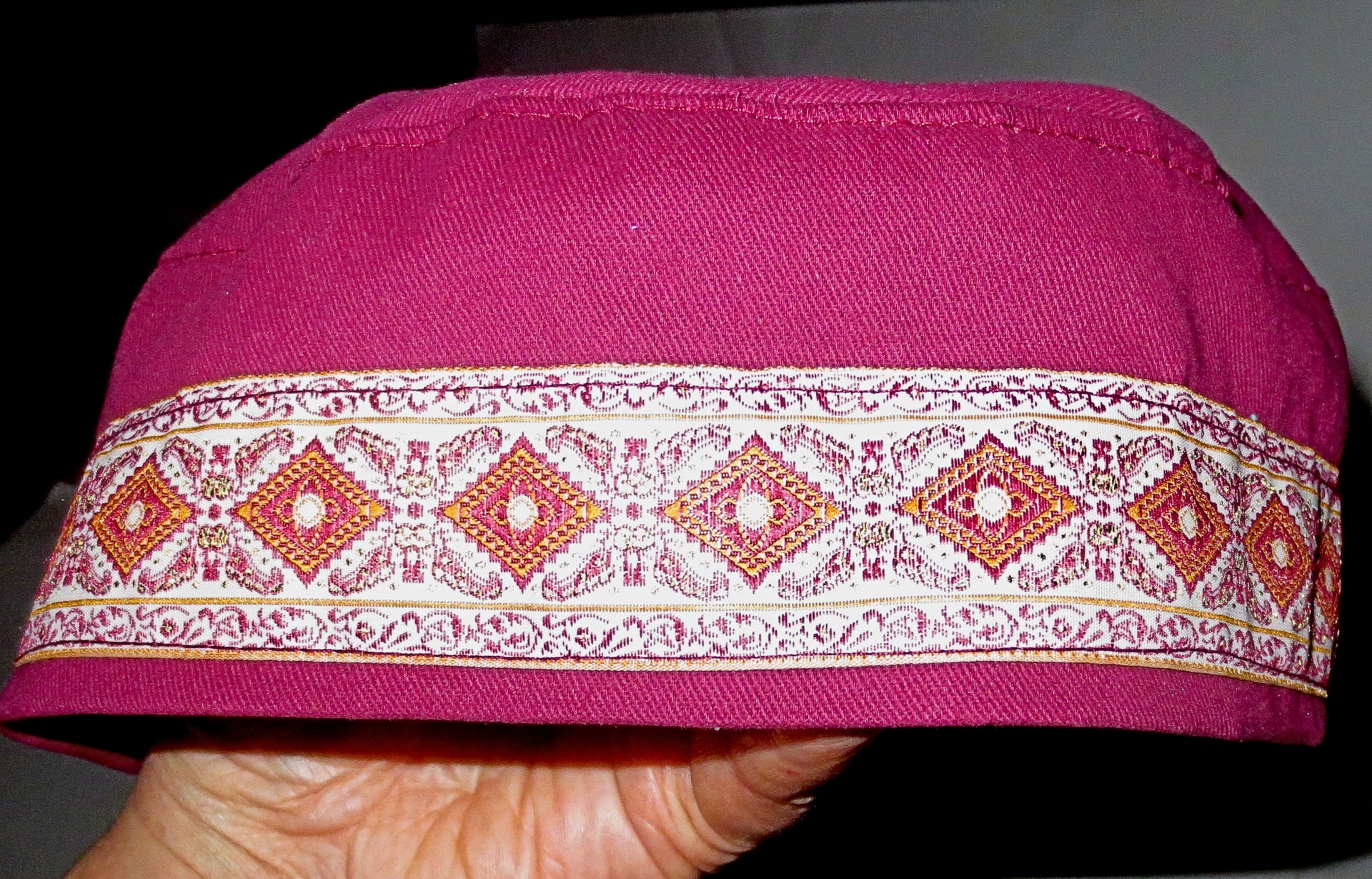 bucharian kippah with tapestry trim sephardic hat style yarmulke select many styles