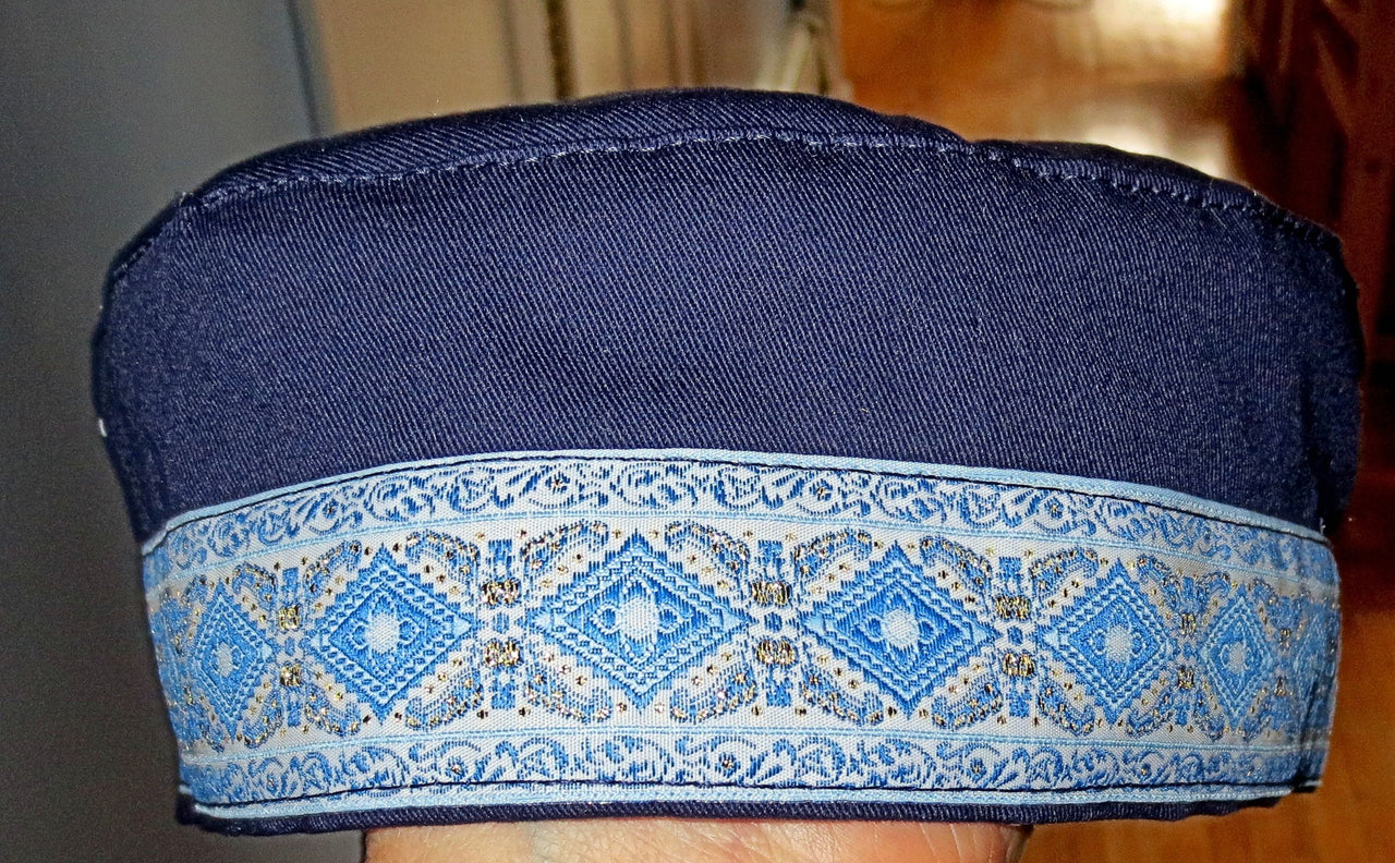 bucharian kippah with tapestry trim sephardic hat style yarmulke select many styles