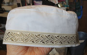 bucharian kippah with tapestry trim sephardic hat style yarmulke