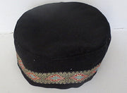 bucharian kippah with tapestry trim sephardic hat style yarmulke