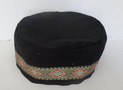 bucharian kippah with tapestry trim sephardic hat style yarmulke