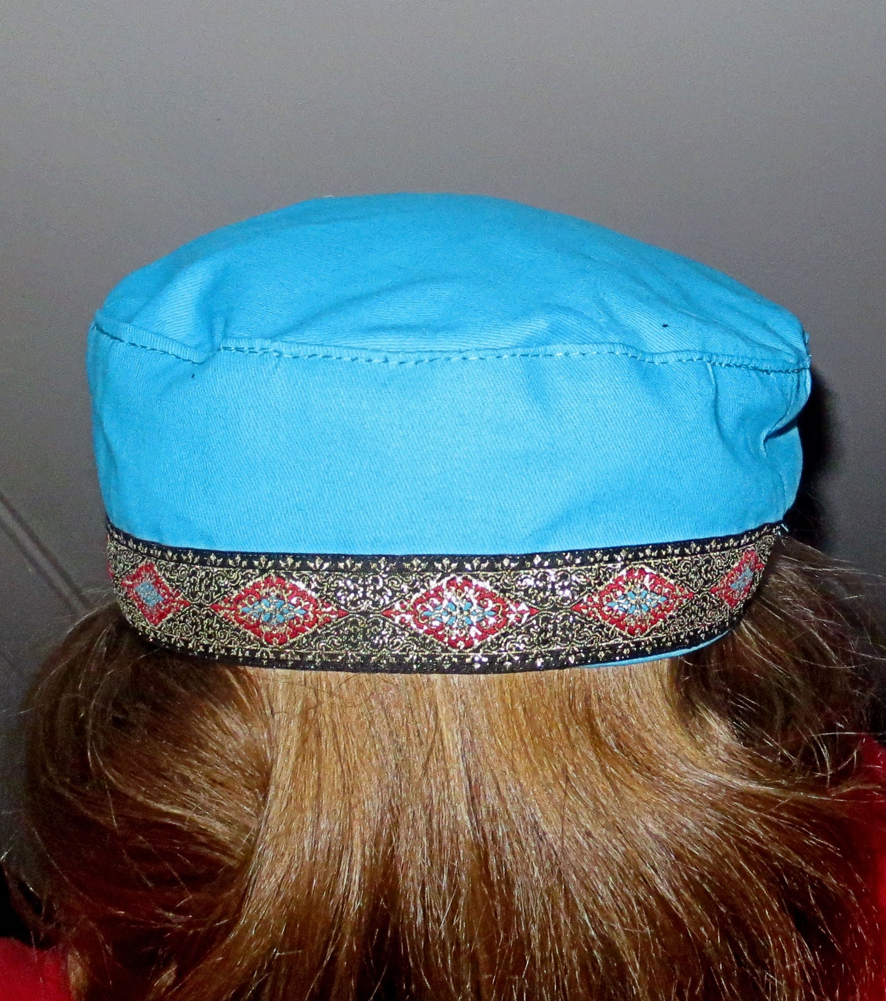 bucharian kippah with tapestry trim sephardic hat style yarmulke select many styles