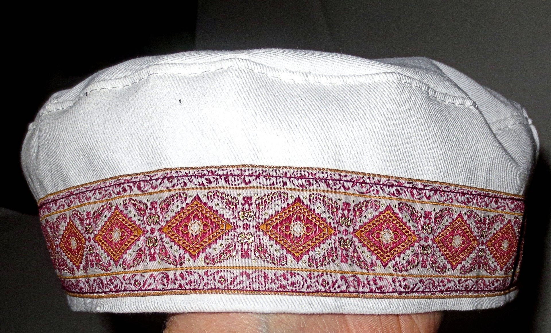 bucharian kippah with tapestry trim sephardic hat style yarmulke select many styles