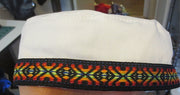 bucharian kippah with tapestry trim sephardic hat style yarmulke