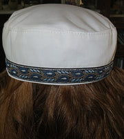 bucharian kippah with tapestry trim sephardic hat style yarmulke select many styles