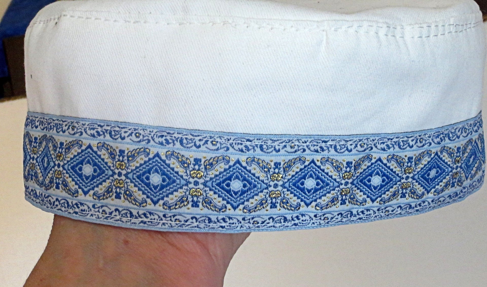 bucharian kippah with tapestry trim sephardic hat style yarmulke select many styles