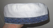 bucharian kippah with tapestry trim sephardic hat style yarmulke