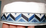 bucharian kippah with tapestry trim sephardic hat style yarmulke