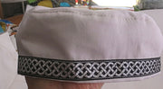 bucharian kippah with tapestry trim sephardic hat style yarmulke