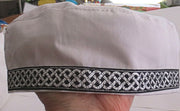 bucharian kippah with tapestry trim sephardic hat style yarmulke