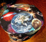 eclectic mix bucharian kippahs music butterflies geeky science  sephardic yarmulkes solar system planets stars comets / 21"