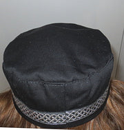 bucharian kippah with tapestry trim sephardic hat style yarmulke