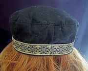 bucharian kippah with tapestry trim sephardic hat style yarmulke