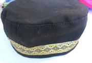 bucharian kippah with tapestry trim sephardic hat style yarmulke