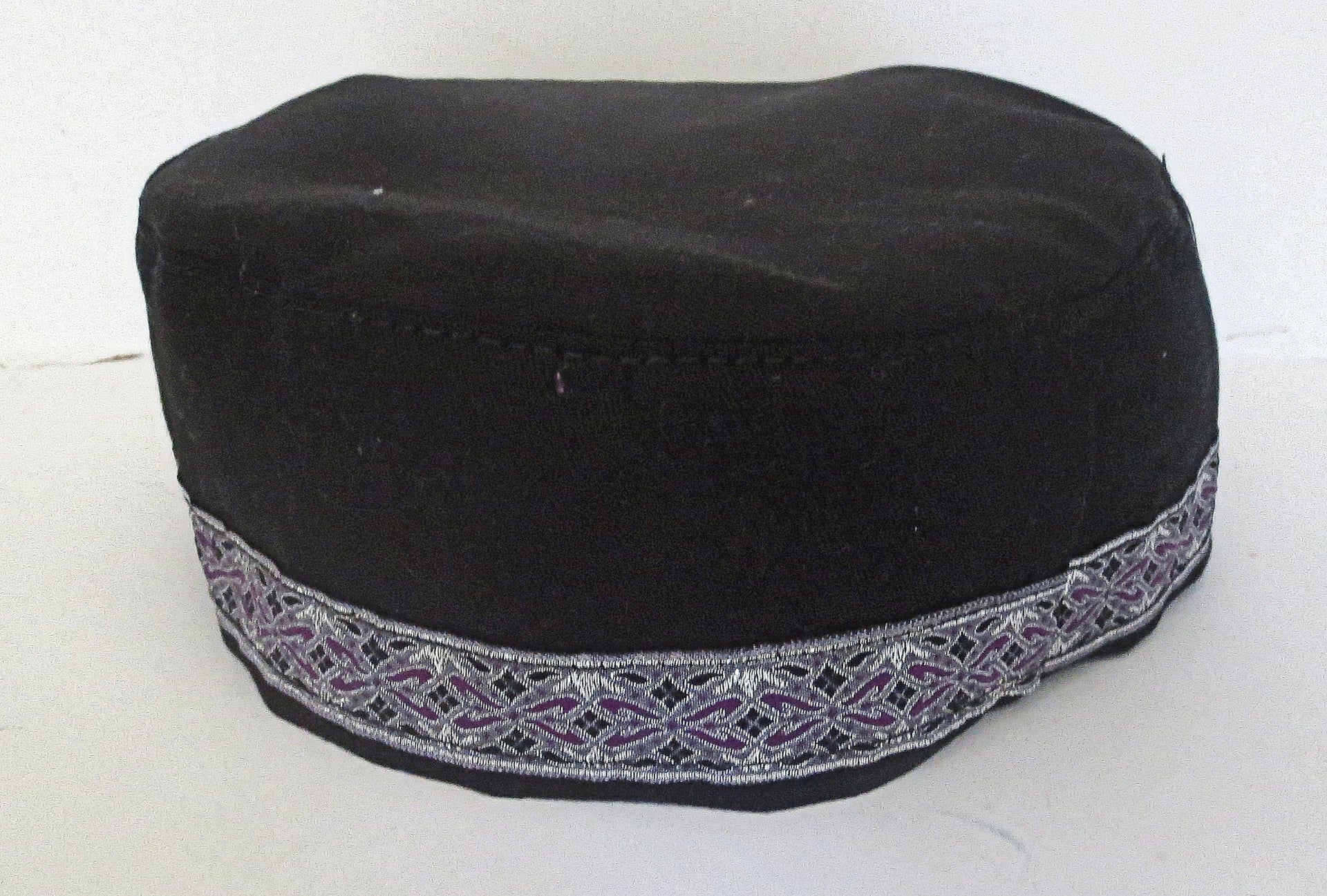 bucharian kippah with tapestry trim sephardic hat style yarmulke